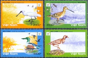 Les oiseaux du parc national de Xuan Thuy ont leurs timbres